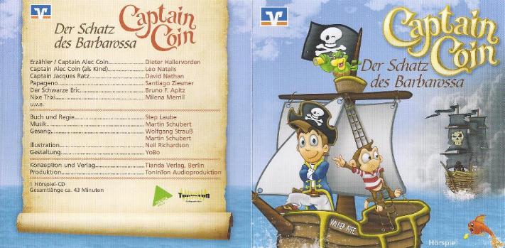 Give Away Promotion Hörspiel CD für Banken und Sparkassen: Captain Coin, das Piratenabenteuer zum Weltspartag.