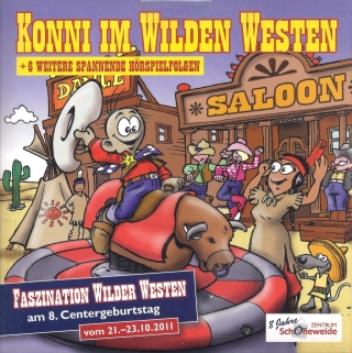 Step Laube Kinderhörspiel Konni im Wilden Westen, Cover by courtesy of (c) Tianda, Illustration R.Kretschmann